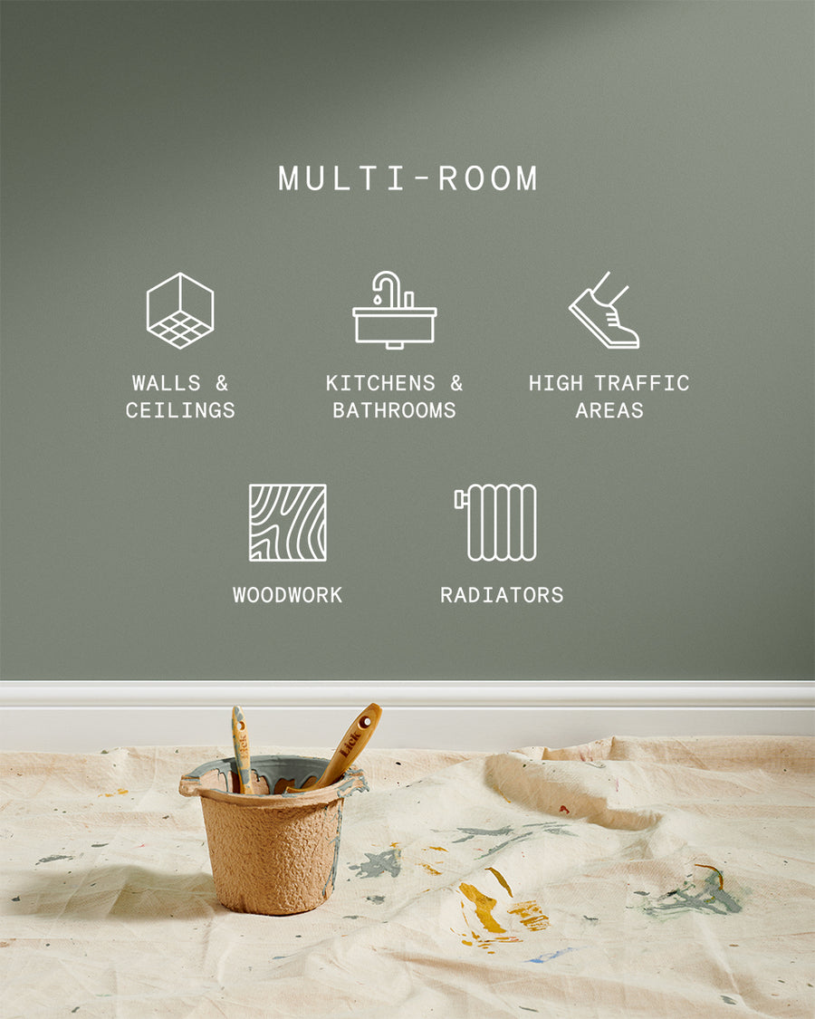 Supreme paint is suitable for walls and ceilings, kitchens and bathrooms, high traffic areas, woodwork and radiators
