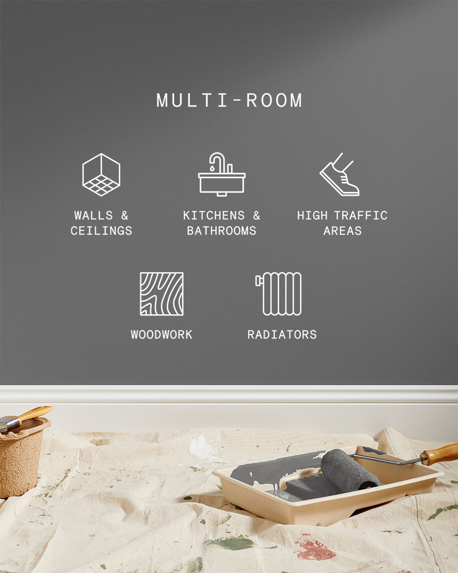 Supreme paint is suitable for walls and ceilings, kitchens and bathrooms, high traffic areas, woodwork and radiators