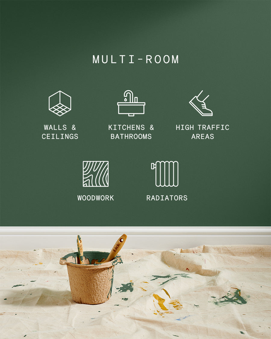 Supreme paint is suitable for walls and ceilings, kitchens and bathrooms, high traffic areas, woodwork and radiators