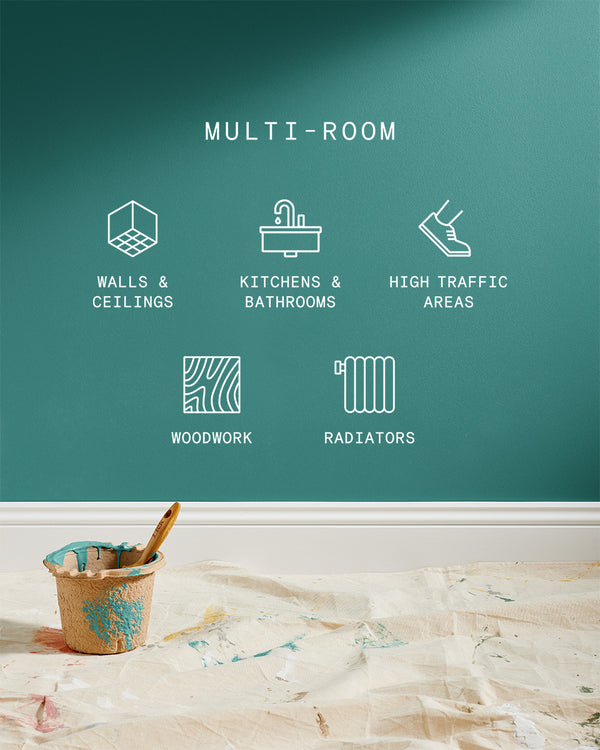 Supreme paint is suitable for walls and ceilings, kitchens and bathrooms, high traffic areas, woodwork and radiators
