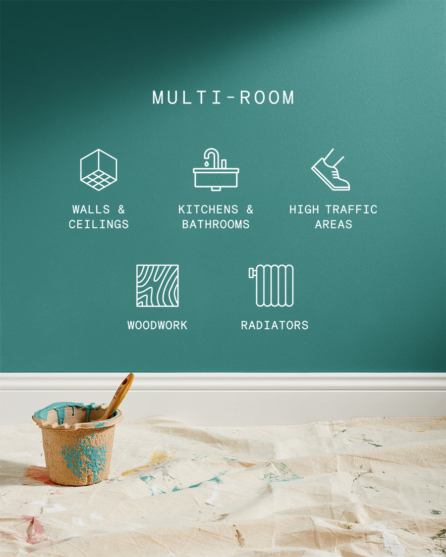 Supreme paint is suitable for walls and ceilings, kitchens and bathrooms, high traffic areas, woodwork and radiators