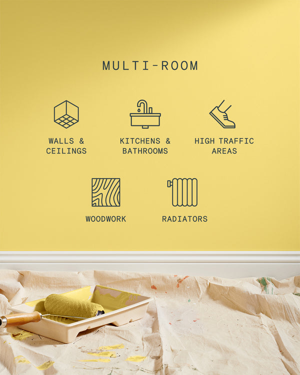 Supreme paint is suitable for walls and ceilings, kitchens and bathrooms, high traffic areas, woodwork and radiators
