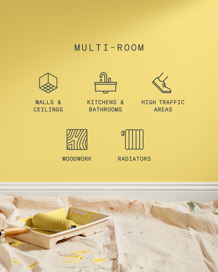 Supreme paint is suitable for walls and ceilings, kitchens and bathrooms, high traffic areas, woodwork and radiators