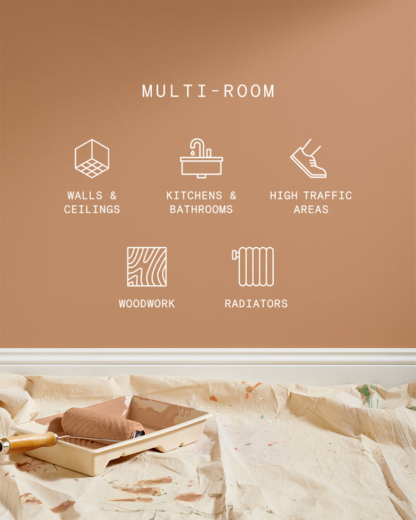Supreme paint is suitable for walls and ceilings, kitchens and bathrooms, high traffic areas, woodwork and radiators