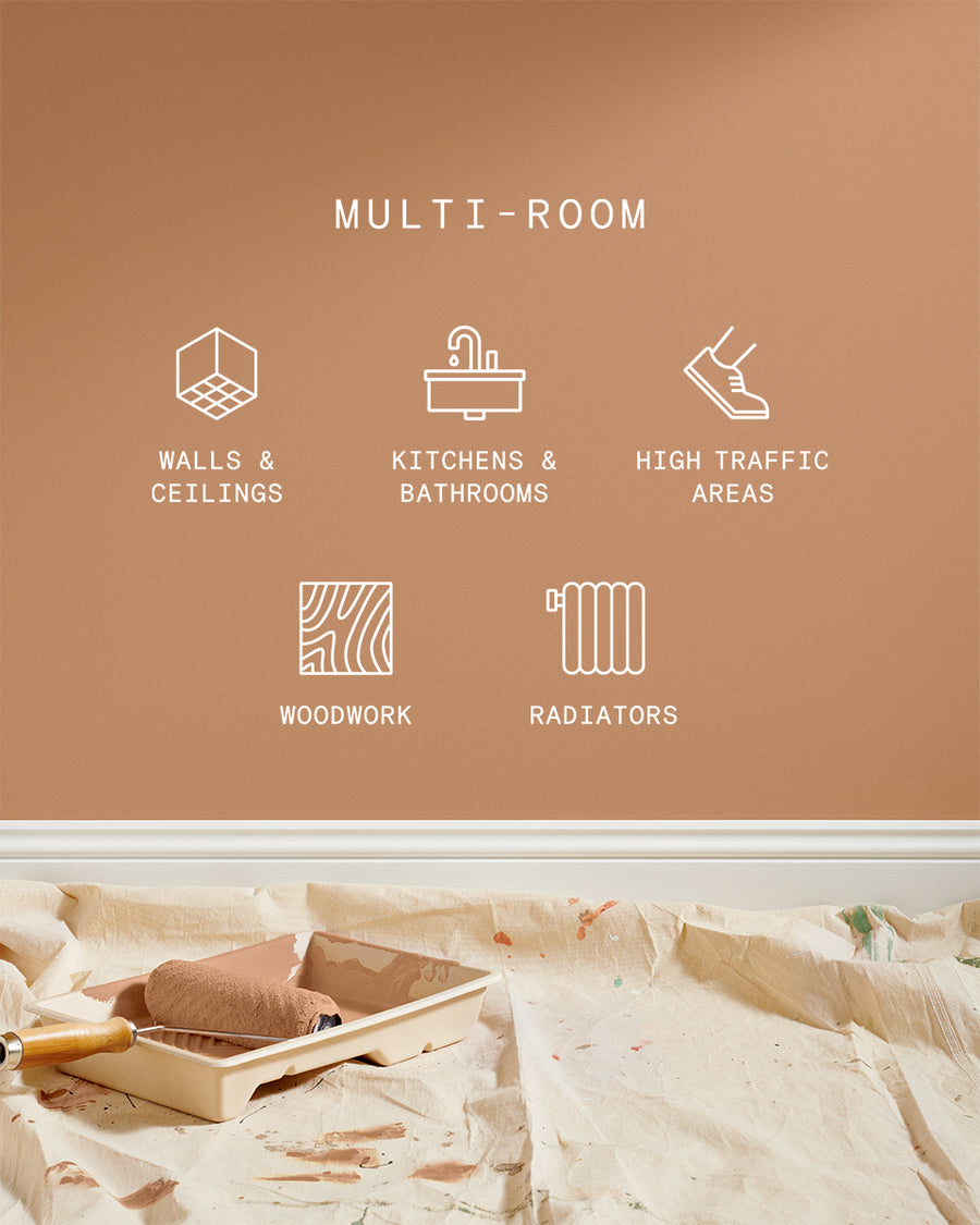 Supreme paint is suitable for walls and ceilings, kitchens and bathrooms, high traffic areas, woodwork and radiators