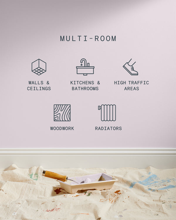 Supreme paint is suitable for walls and ceilings, kitchens and bathrooms, high traffic areas, woodwork and radiators