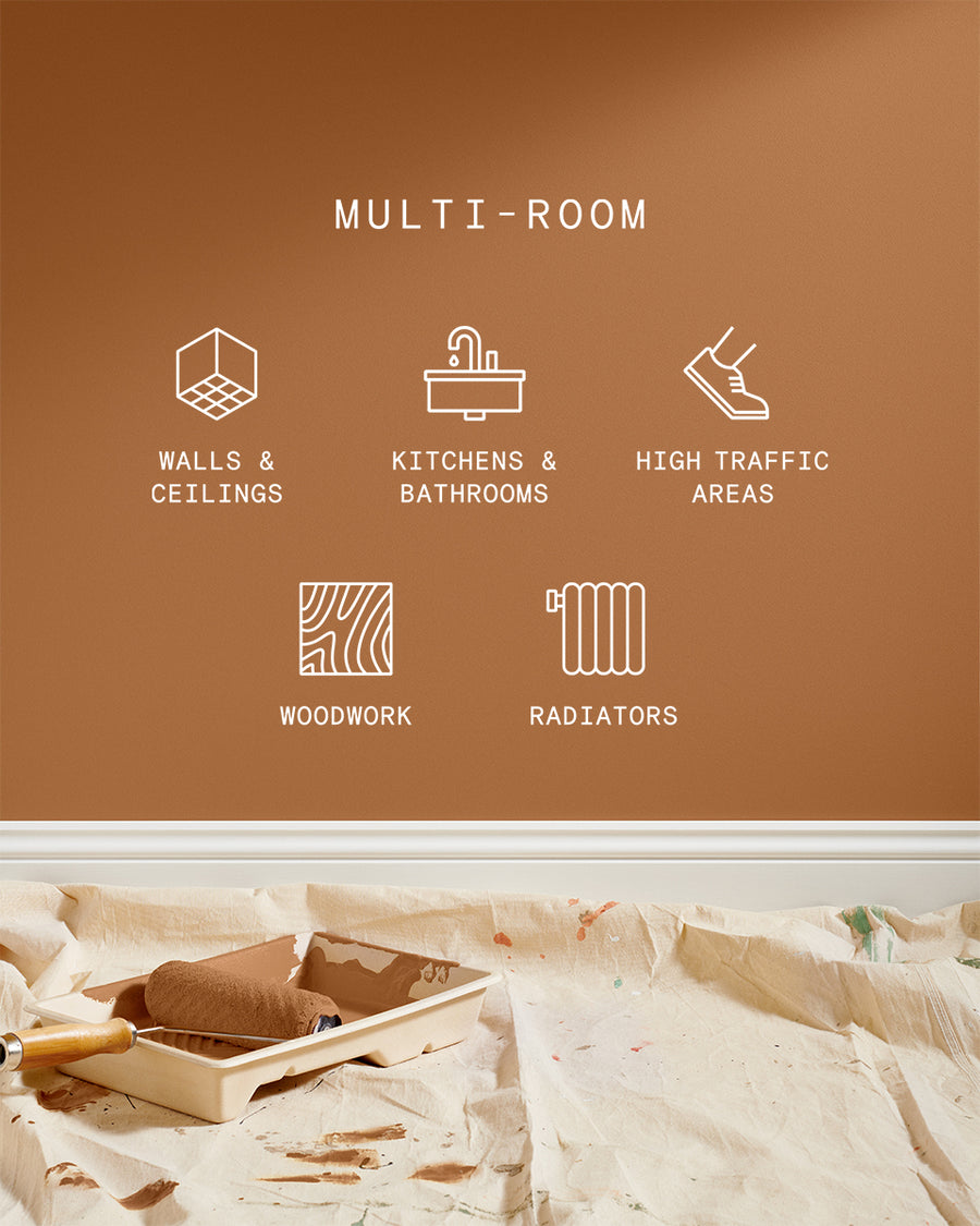 Supreme paint is suitable for walls and ceilings, kitchens and bathrooms, high traffic areas, woodwork and radiators