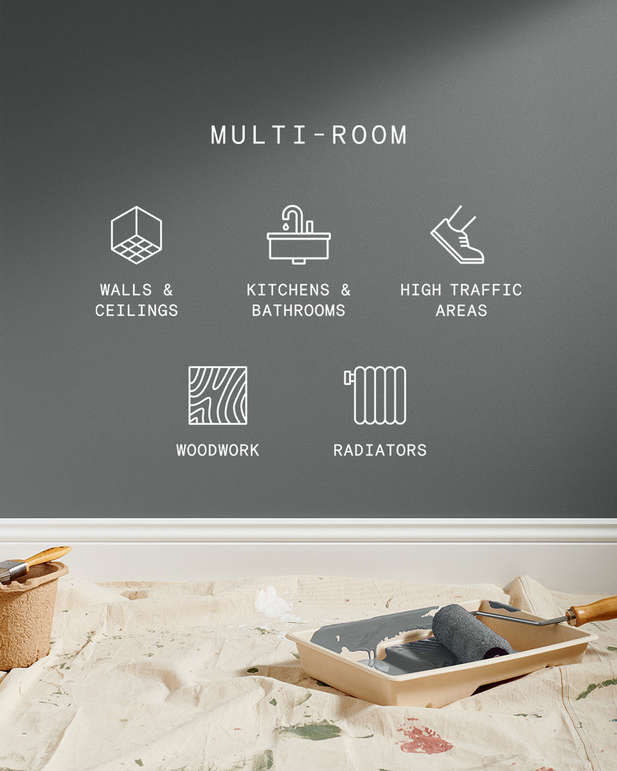 Supreme paint is suitable for walls and ceilings, kitchens and bathrooms, high traffic areas, woodwork and radiators