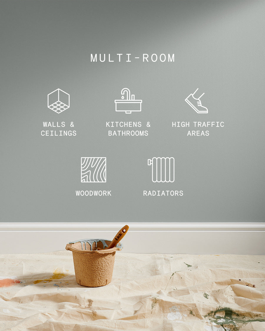 Supreme paint is suitable for walls and ceilings, kitchens and bathrooms, high traffic areas, woodwork and radiators