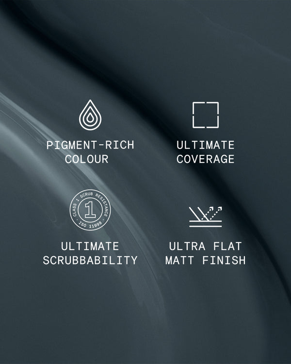 Supreme paint is ultra flat matt and pigment rich with ultimate coverage and scrubbability