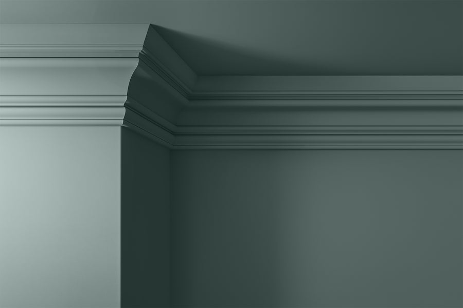 Walls, ceilings and coving painted in Lick Teal 01