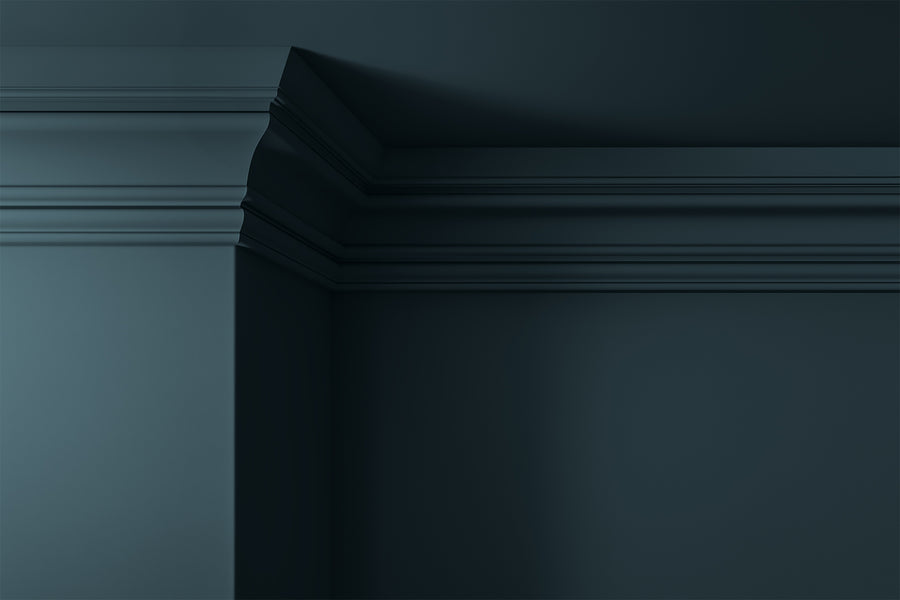 Walls, ceilings and coving painted in Lick Blue 20