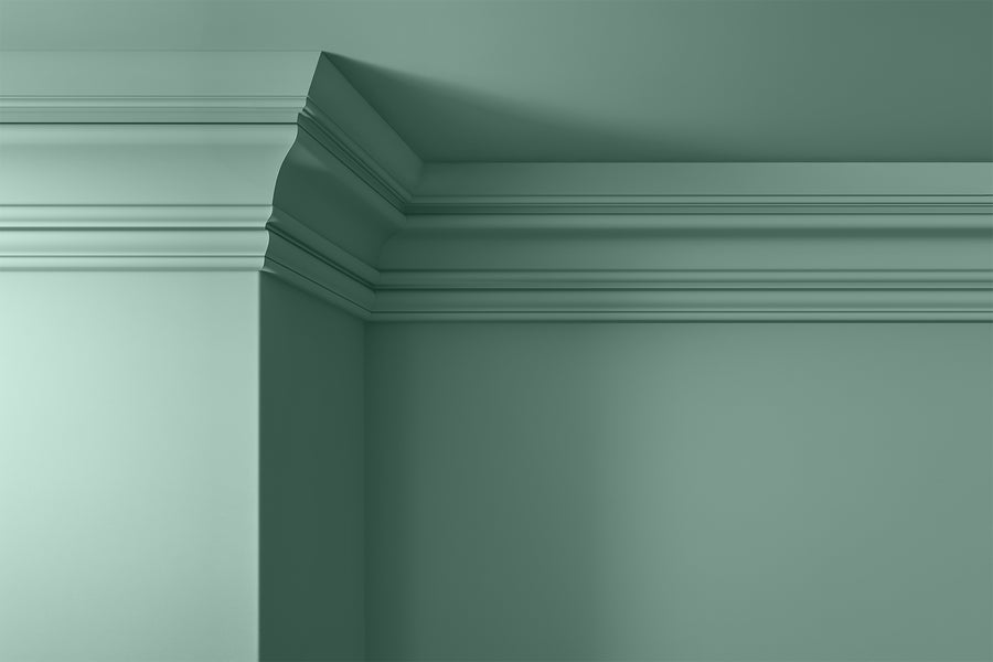Walls, ceilings and coving painted in Lick Teal 04