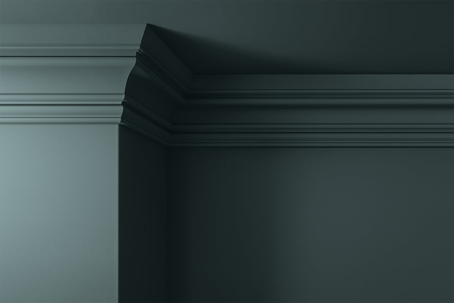 Walls, ceilings and coving painted in Lick Teal 03