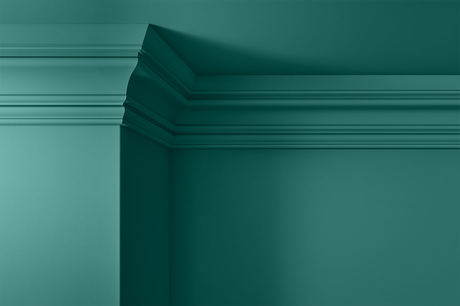 Walls, ceilings and coving painted in Lick Teal 06
