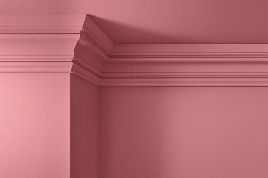 Walls, ceilings and coving painted in Lick Pink 12