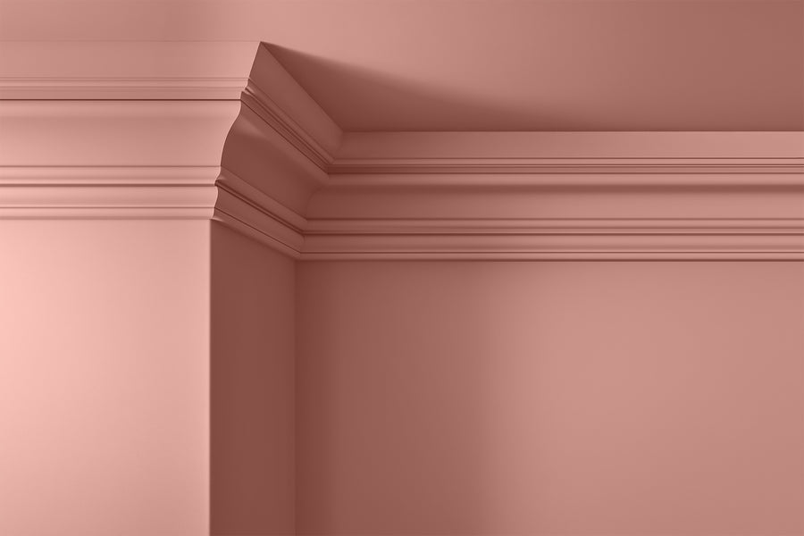 Walls, ceilings and coving painted in Lick Pink 09