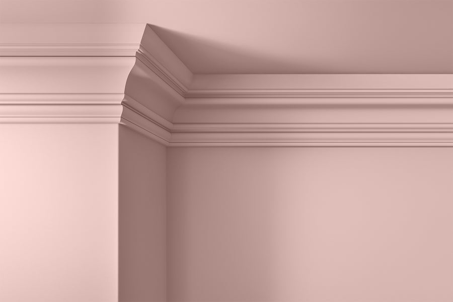 Walls, ceilings and coving painted in Lick Pink 03