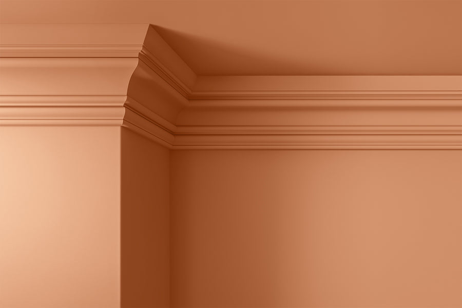 Walls, ceilings and coving painted in Lick Orange 05