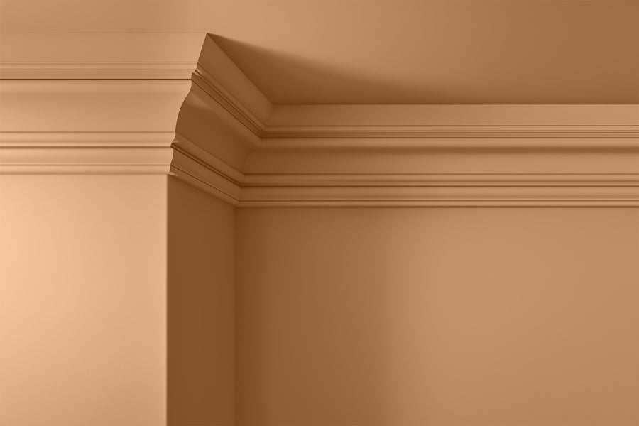 Walls, ceilings and coving painted in Lick Orange 03