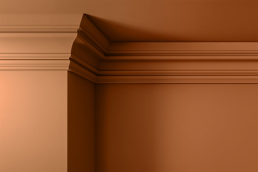 Walls, ceilings and coving painted in Lick Orange 02