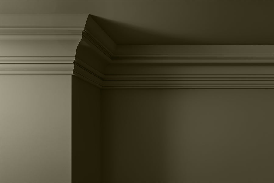 Walls, ceilings and coving painted in Lick Green 19