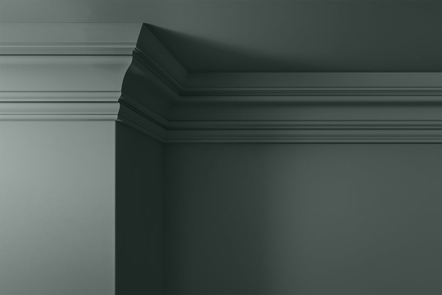 Walls, ceilings and coving painted in Lick Green 03