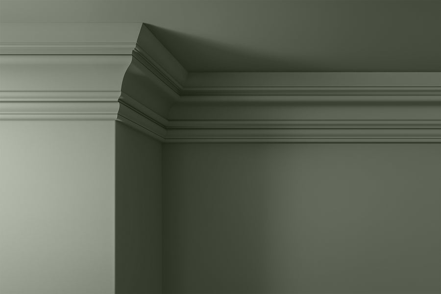 Walls, ceilings and coving painted in Lick Green 02