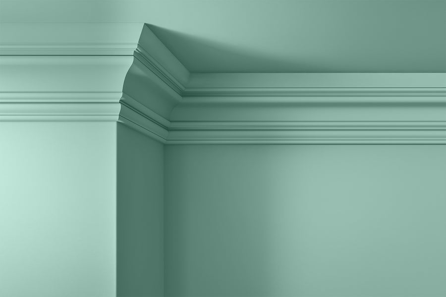 Walls, ceilings and coving painted in Lick Blue 09