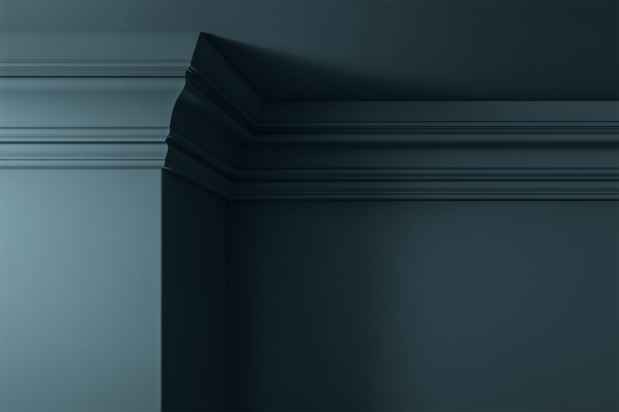 Walls, ceilings and coving painted in Lick Blue 07