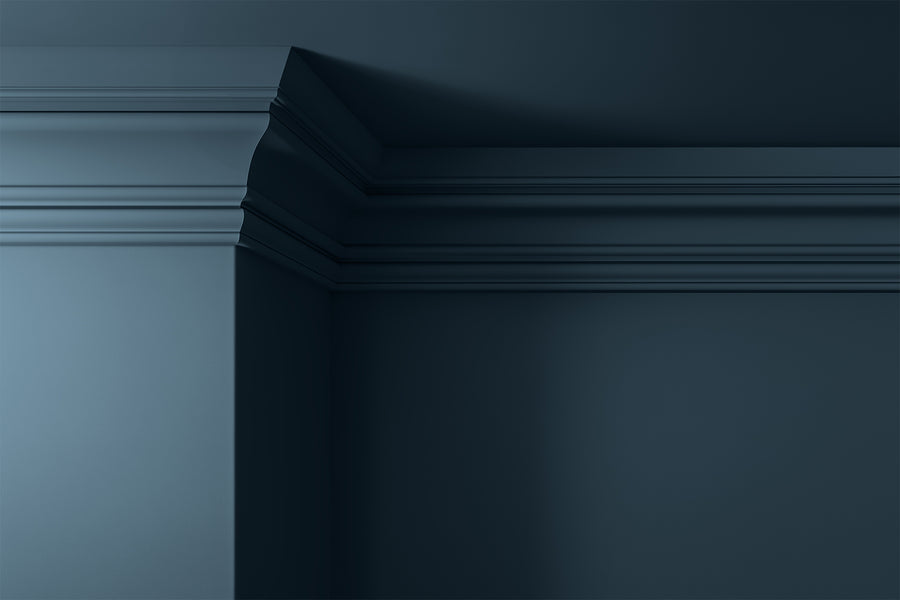 Walls, ceilings and coving painted in Lick Blue 06