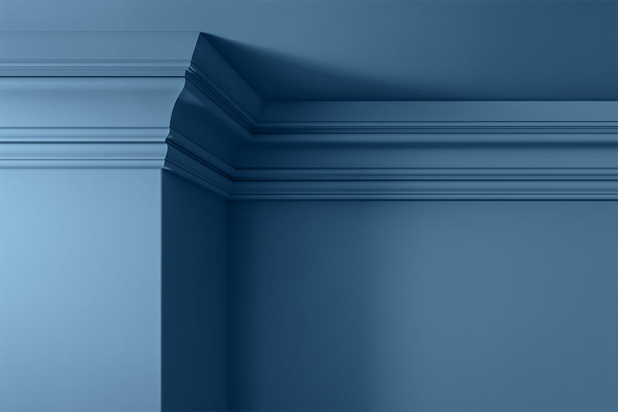 Walls, ceilings and coving painted in Lick Blue 05