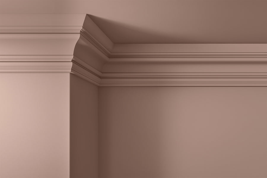 Walls, ceilings and coving painted in Lick Pink 08