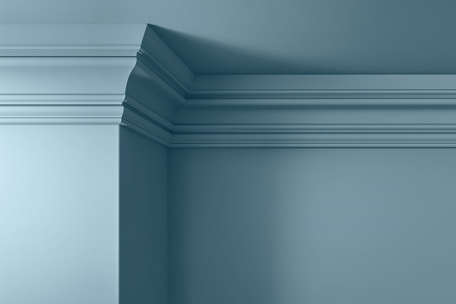 Walls, ceilings and coving painted in Lick Blue 04