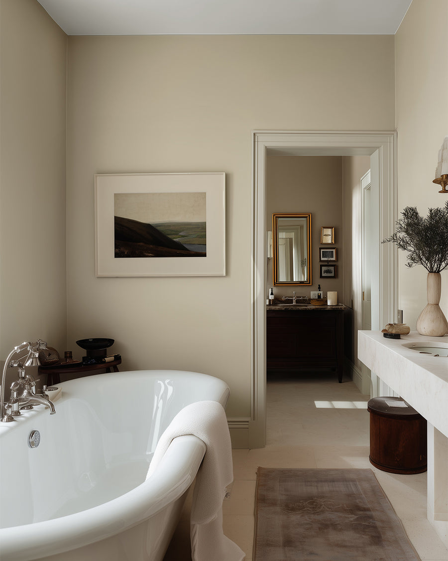 Bathroom painted in Lick Beige 01
