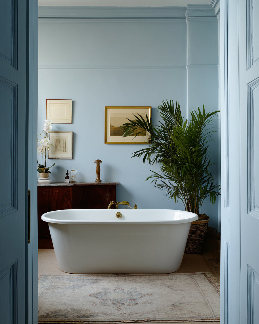 Bathroom painted in Lick Blue 04