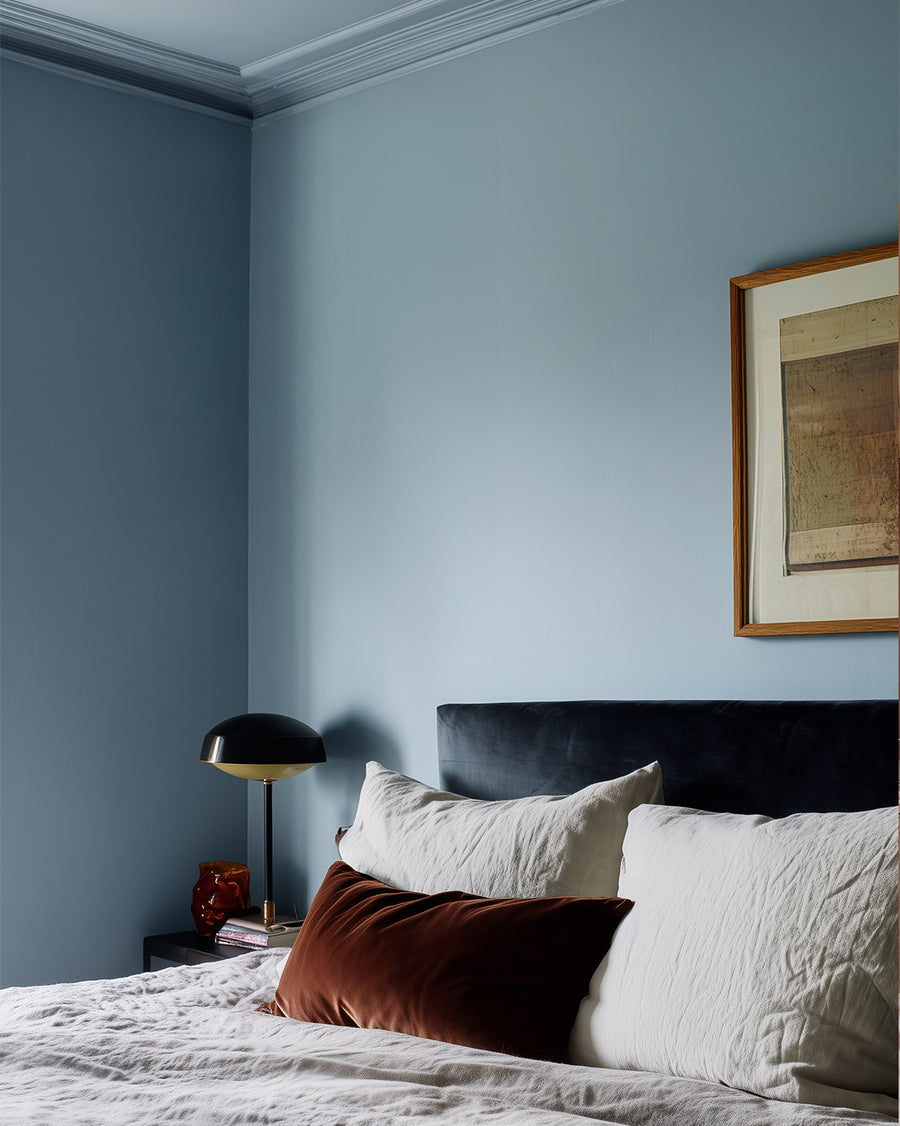 Bedroom painted in Lick Blue 04
