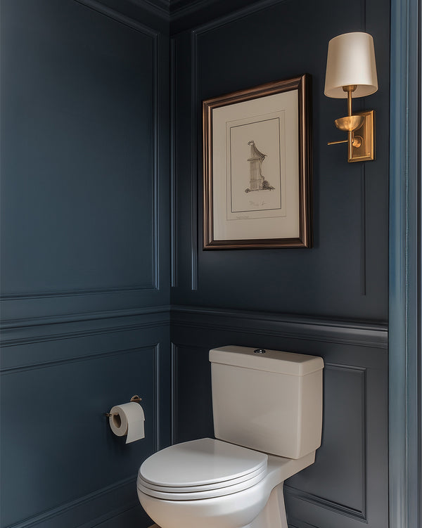 Bathroom painted in Lick Blue 06