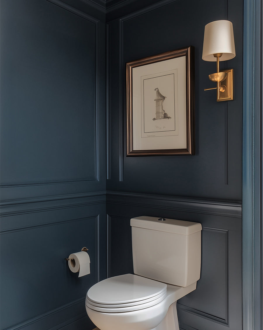 Bathroom painted in Lick Blue 06
