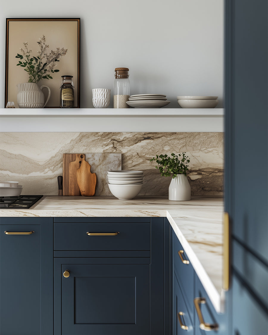Kitchen painted in Lick Blue 06