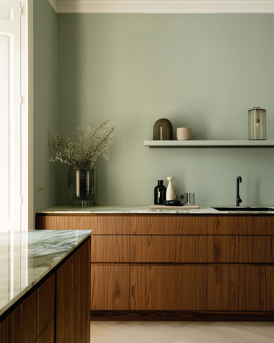 Kitchen painted in Lick Green 01
