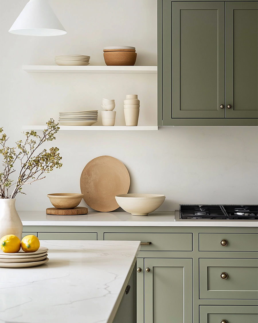 Kitchen painted in Lick Green 02
