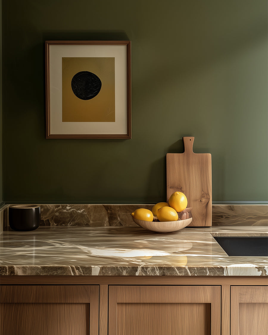 Kitchen painted in Lick Green 05