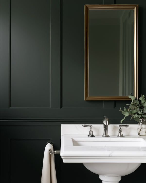 Bathroom painted in Lick Green 06