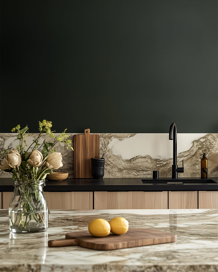 Kitchen painted in Lick Green 06