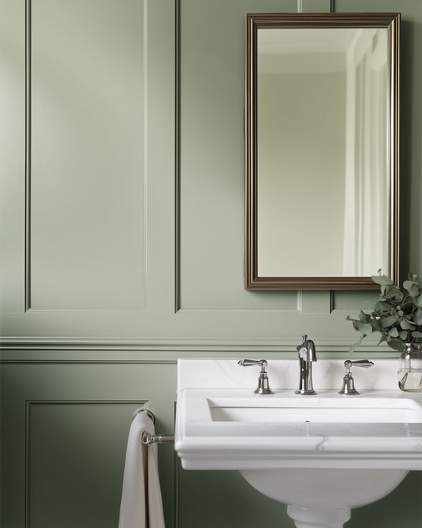 Bathroom painted in Lick Green 09