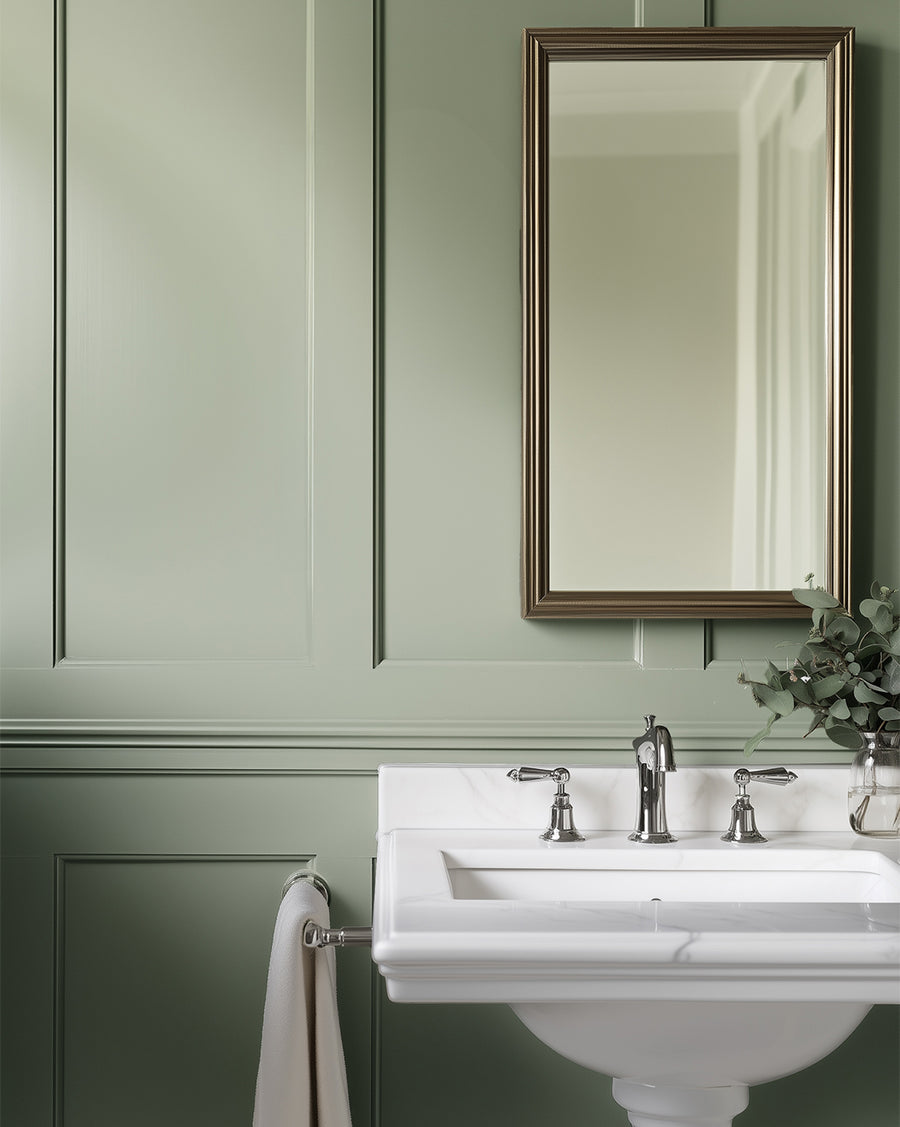 Bathroom painted in Lick Green 09