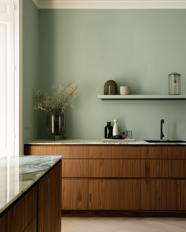 Kitchen painted in Lick Green 09