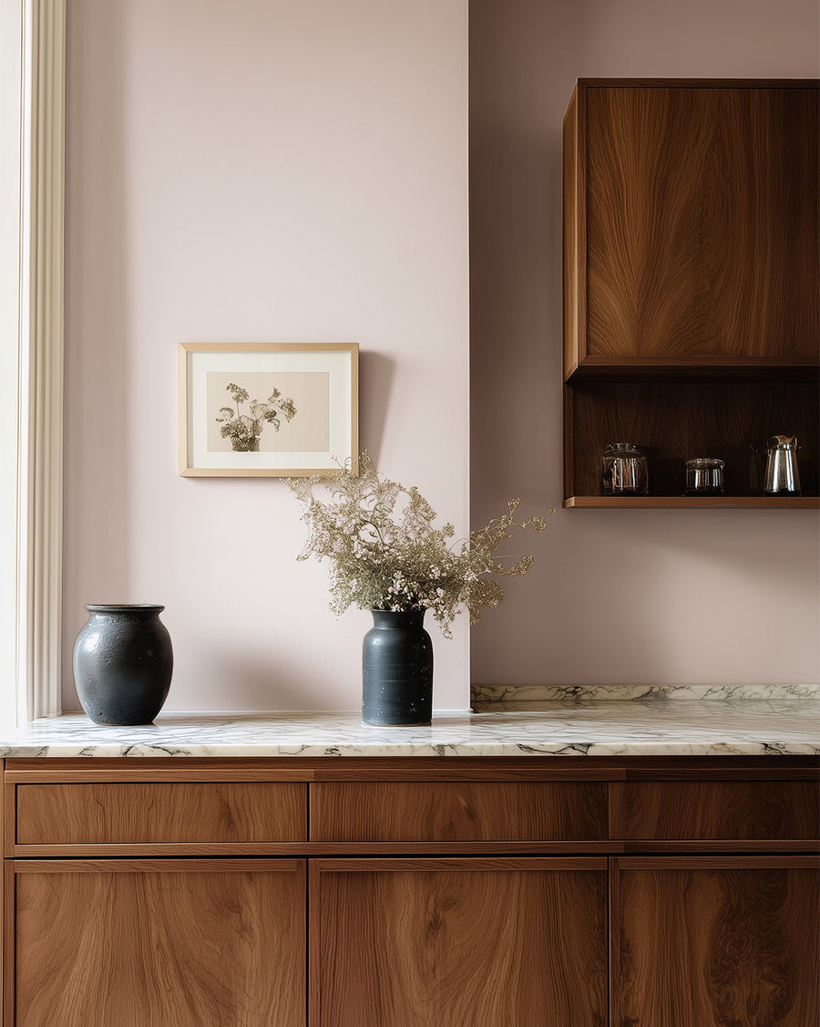 Kitchen painted in Lick Pink 07