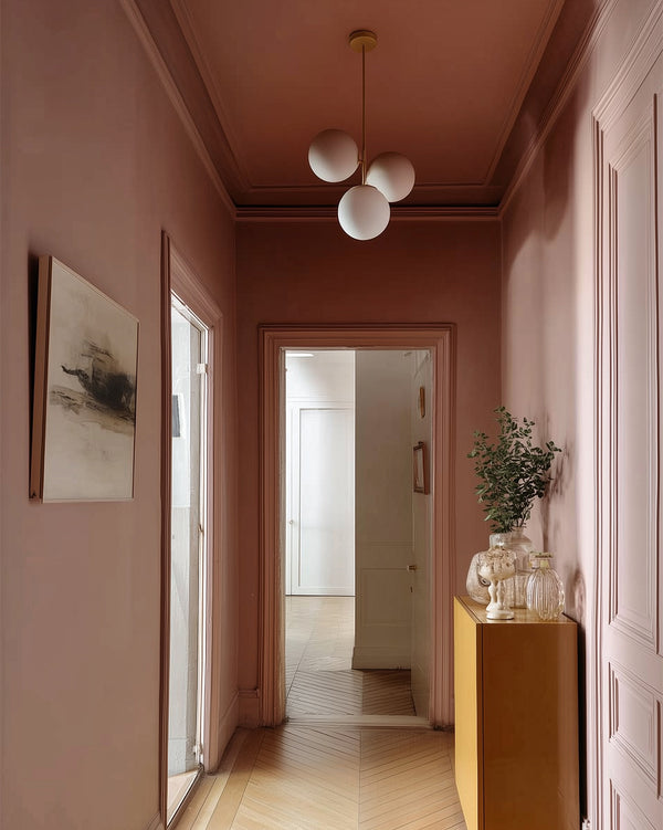 Hallway painted in Lick Pink 08